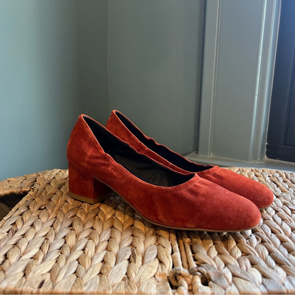 Jeffrey Campbell Suede Block Heel - Rust/Red - 9.5 - image 1